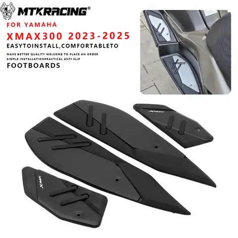 For Yamaha XMAX 300 2017 - 2025 X-MAX 300 XMAX300 XMAX250 400 Motorcycle Foot Pegs Plate Skidproof Pedal Plate Footrest Footpads