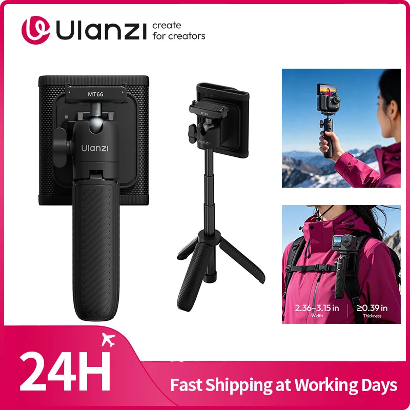 Ulanzi MT66 Mini Schnellverschluss-Stativ Selfie-Stick für DJI Action 6/Nano für Insta360 GO Ultra Mini Stativ-Griff für Reisen