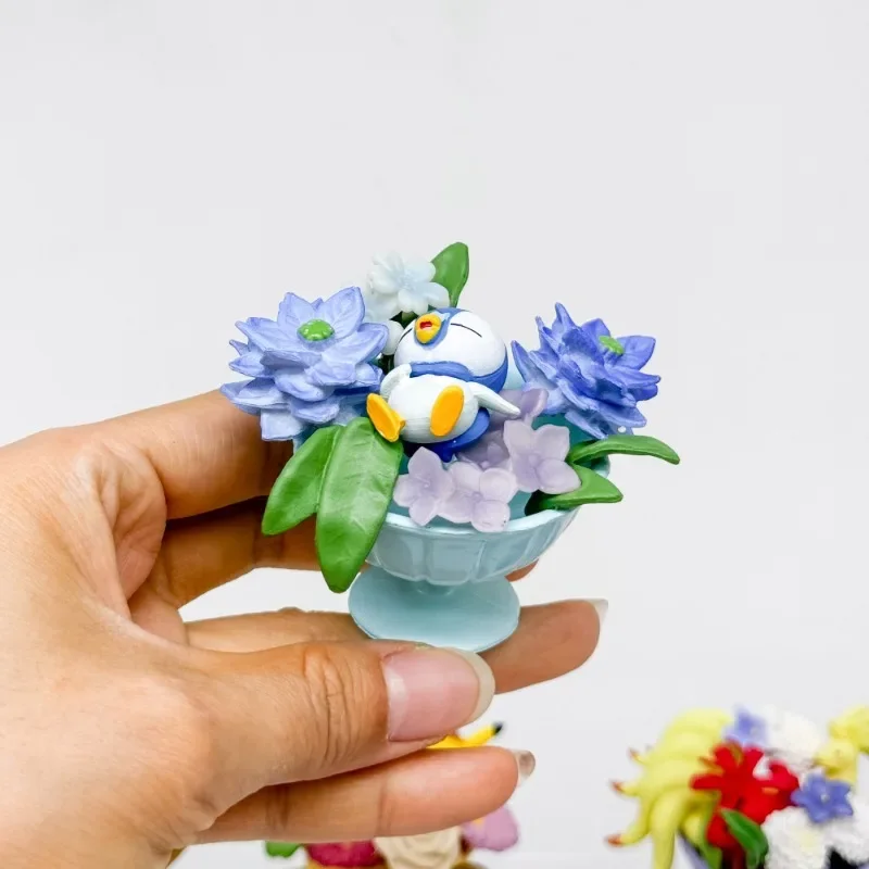 

Pokemon Blind Box Toys Micro Flower Cup Scene Anime Figure Pikachu Bellossom Ninetales Piplup Togepi Zoroark Kids Gifts