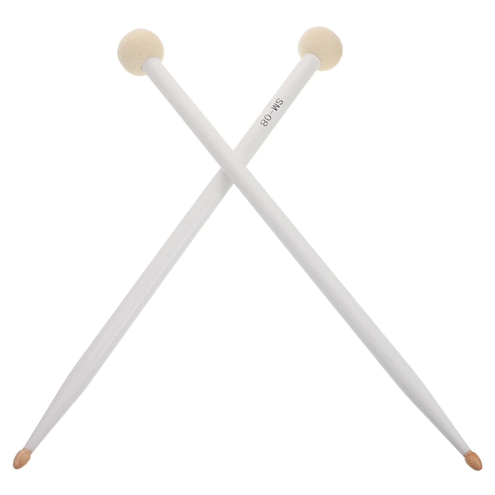 

2pcs Drum Sticks Professional Hard Maple Wood Felt Head Percussion Mallets Non-Slip Grip For Jazz Rock Band Timpani Bass