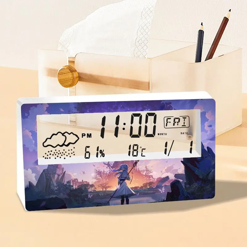 Frieren: Beyond Journey's End New multifunctional electronic alarm clock, simple and modern, for students' bedside or dormitory