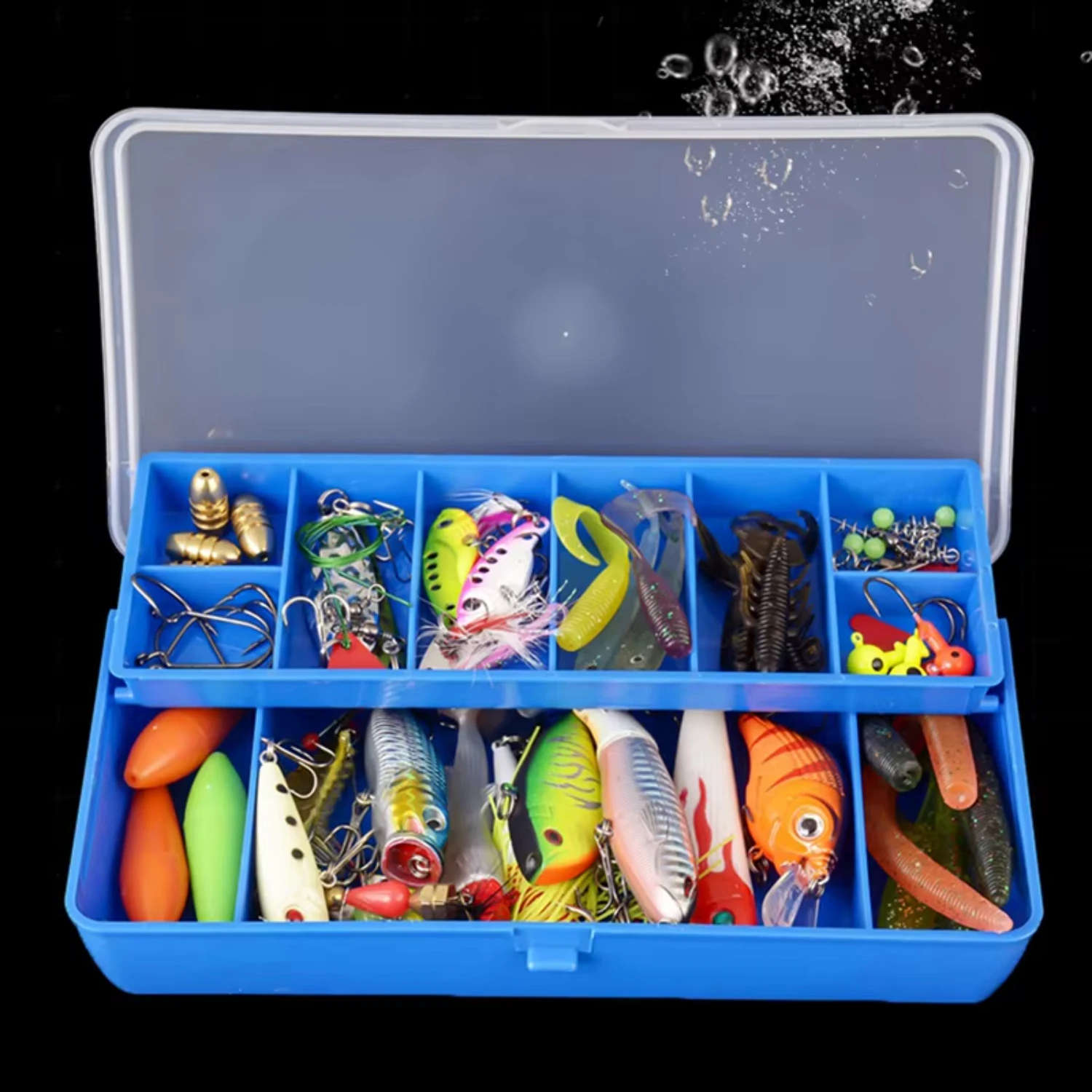 Portable Fishing Tackle Box 11 Compartments Double-deck  Case Carp fishing accessories Lure Hook Soft Bait tool box Trisuit Maap