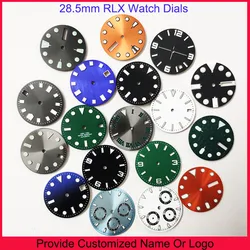 NH35 NH34 VK63 Dials Insert 28.5mm 29mm Modified By RLX Watches Dial Custom S Logo DIY Logo Blue Green Luminous Men Watch Parts