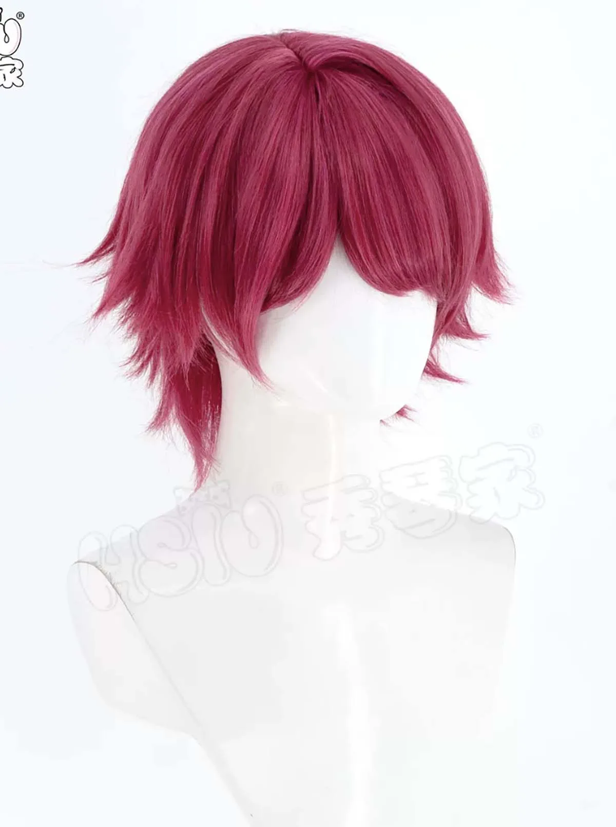 Men Game Delta Action Cosplay Toxik Exusiai Red Skin Short Red Heat Resistant Synthetic Hair Wig