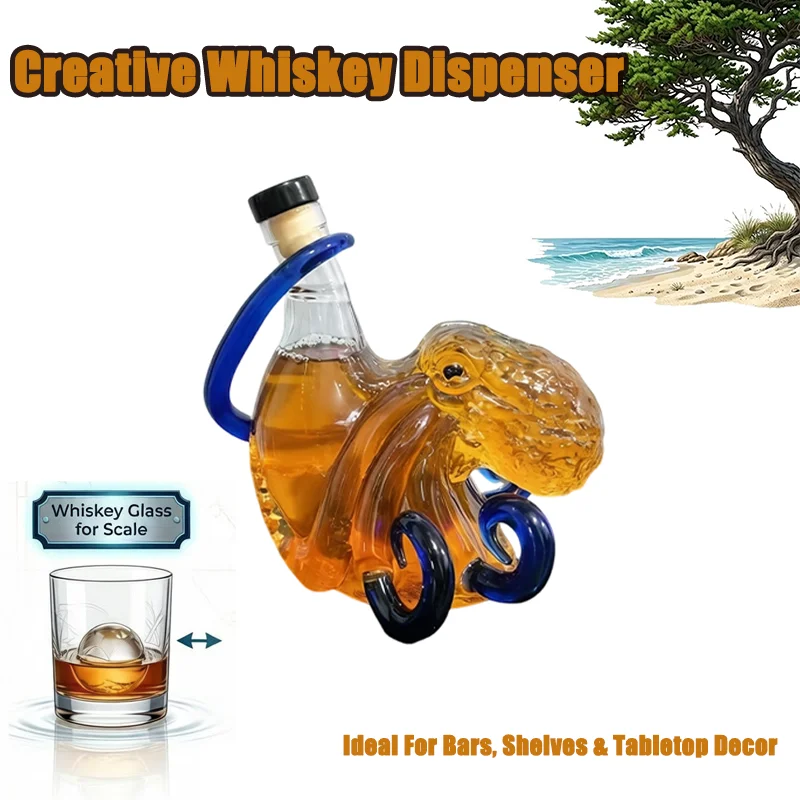 

New Whiskey Octopus Shaped Wine Set, Creative Brewing Set Wine Dispenser, Animal Ocean Animal Shaped Glass Wine Container 2026