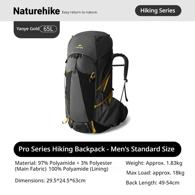 Naturehike wandelrugzak, survivalrugzak, 35L en 65L, outdoor rugzakken voor bergbeklimmen, grote capaciteit, waterdichte regenhoes.