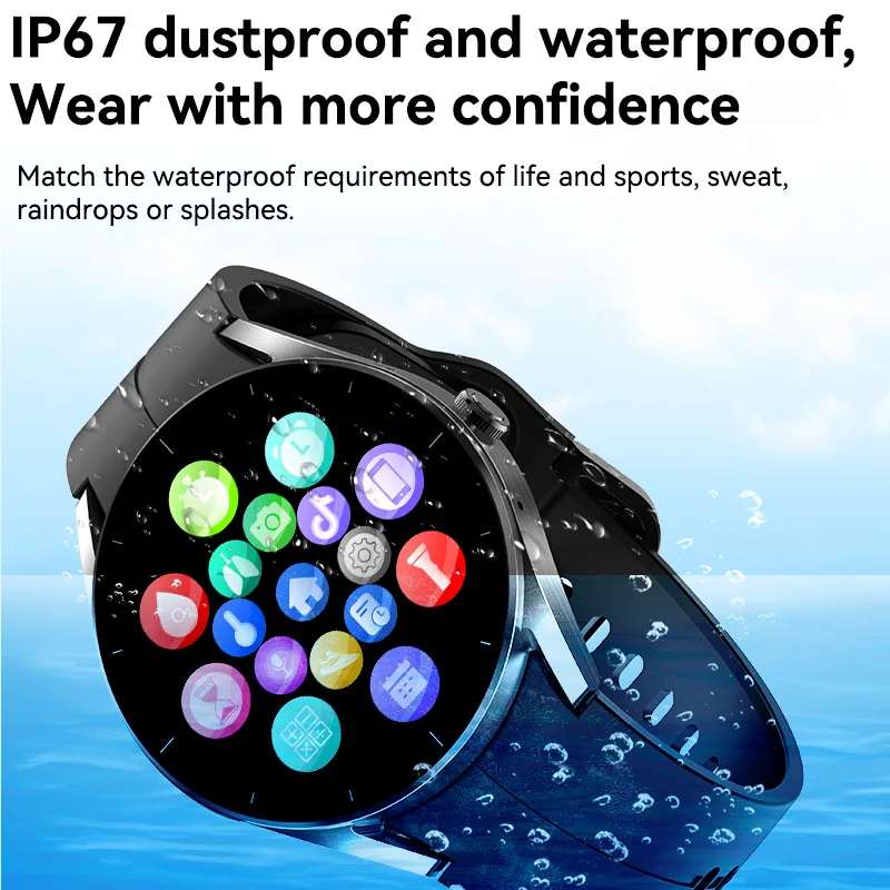 KS05 Bluetooth 通話スマートウォッチ血中酸素モニタースマートウォッチフィットネストラッカーロータリーエンコーダ体温時計防水