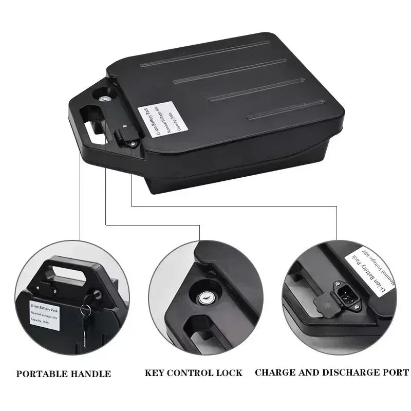 Harley B Brand New 60V 20ah-100ah Waterproof Lithium Battery, Suitable for Harley 250W ~ 1500W + 67.2V Charger