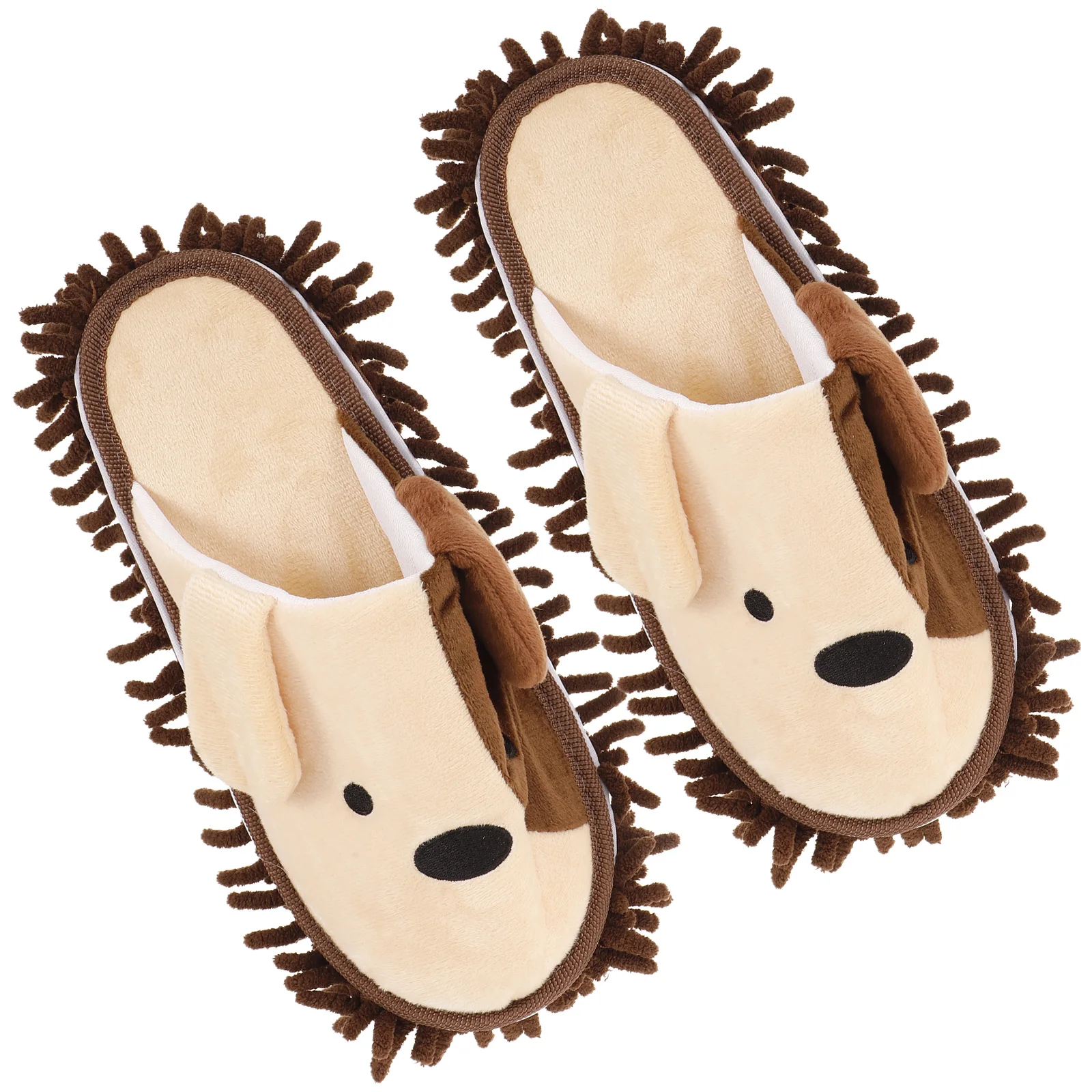 

Reusable Mop Slippers Home Indoor Dust Washable Detachable Cleaning Cloth 1 Pair Coffee Dog M 38-41 Size Cotton Shoes Cover