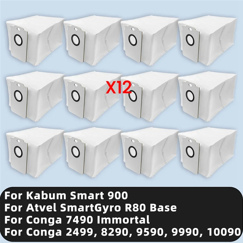 Bolsa de polvo SANQ para Cecotec Conga 2499, 7490 Immortal, 8290, 9590, 9990, 10090 / Kabum Smart 900 / Atvel Smartgyro R80 Base