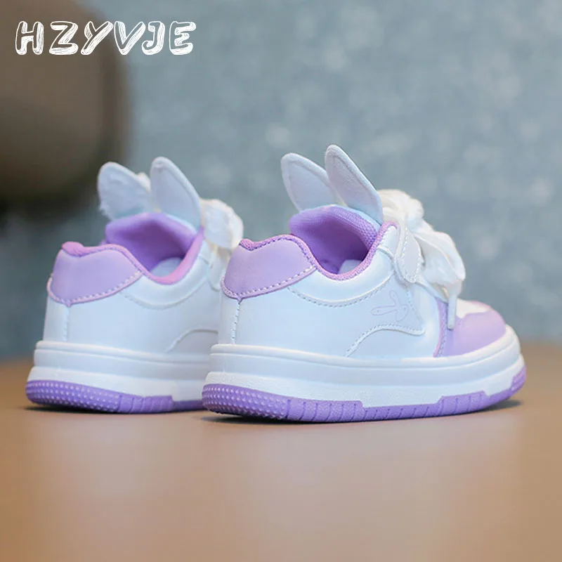 Children Small White Shoes Spring Autumn Tenis Sneakers Boys Girls Sports Shoes Cute Rabbit Ear Soft Soled Casual Board Shoes