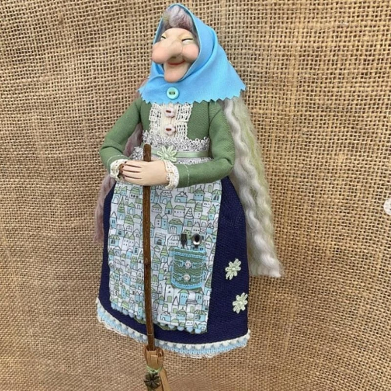 R1WE Handmade Kitchen Witch Doll encantando boneca sorte para o presente