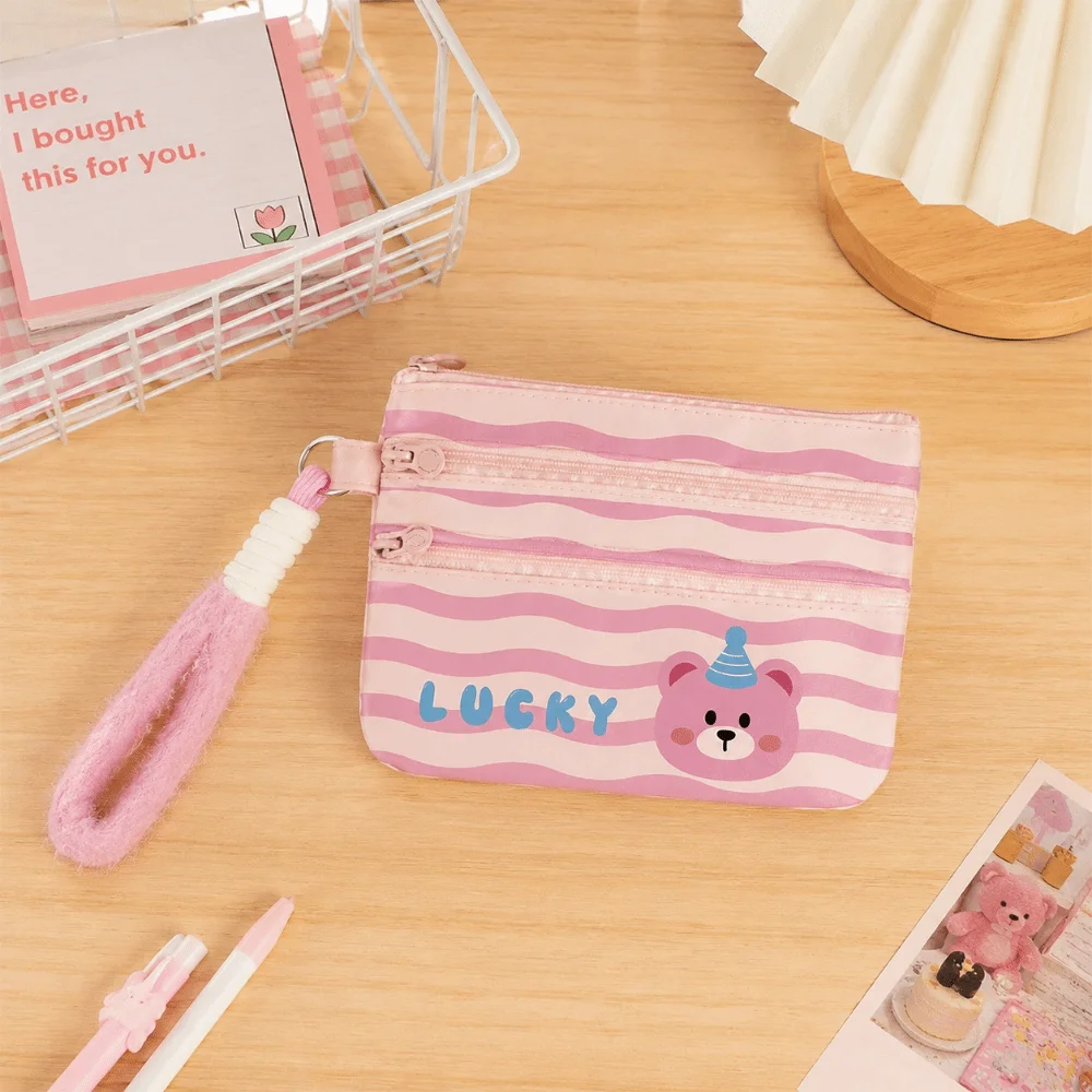 Lightweight Cartoon Passport Holder Zipper Portable Cute ID Card Holder Dustproof Large Capacity Storage Bag Personal Use