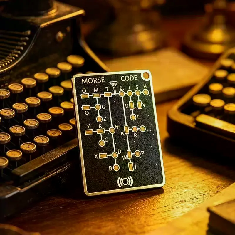 LED Morse Code Trainer Card Pocket-Sized Portable Encryption Practice Device Lightweight Morse Code Practice Trainer