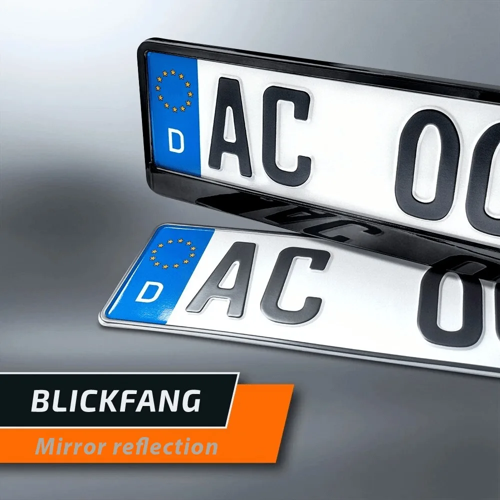 

2pcs European Standard License Plate Frame - High Gloss Metallic Black Key Lack , Truck, Motorcycle, RV, Vehicle License Frame,