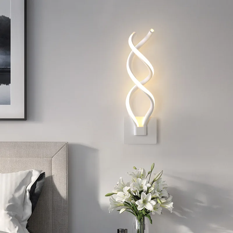 Lámpara de pared LED moderna para sala de estar, luz de fondo de TV, dormitorio, mesita de noche, decoración del hogar, candelabro interior, accesorio de iluminación brillante