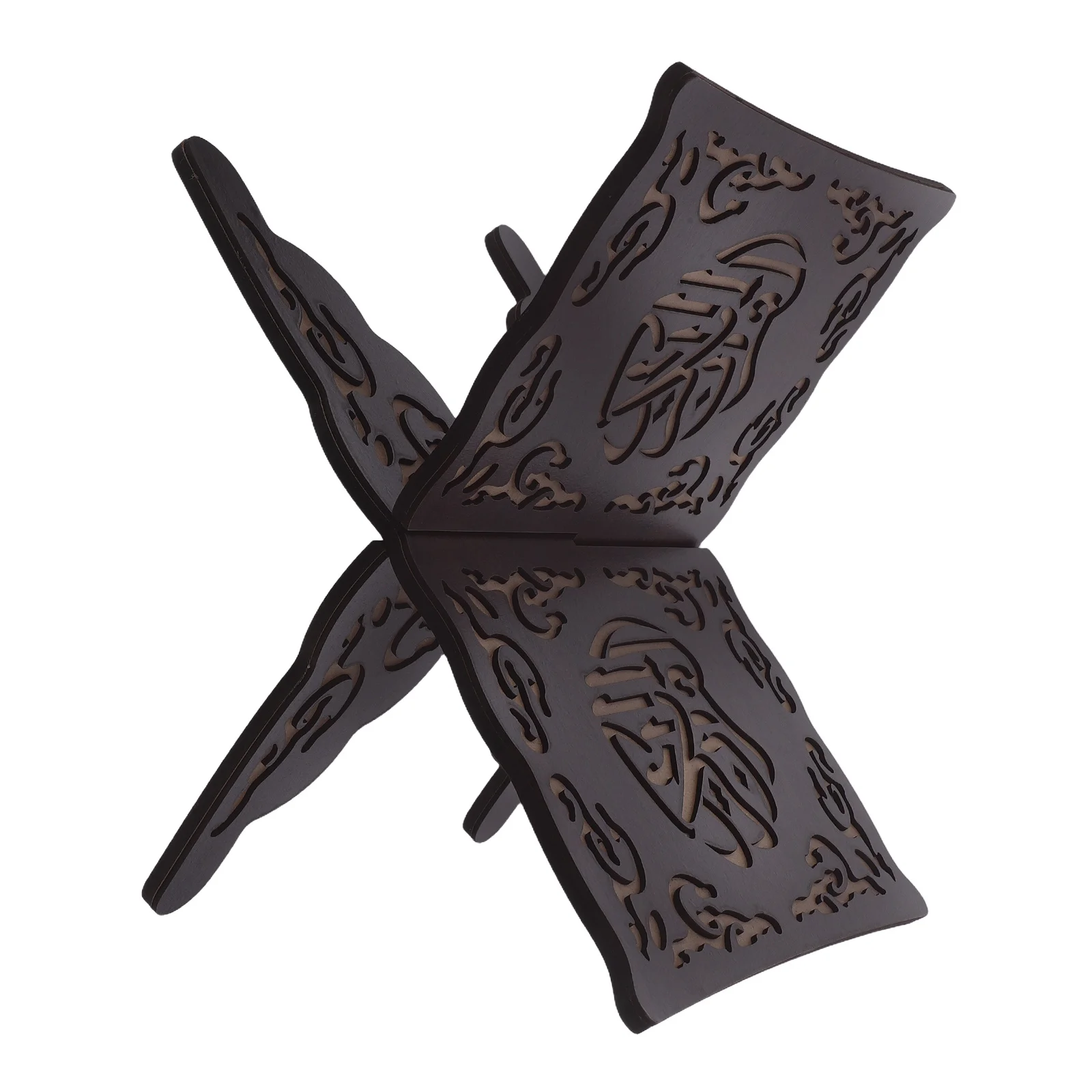 

Foldable Black Quran Bible Book Holder Detachable Wooden Muslim Prayer Reading Organizer Rack Home Bookshelf Stand