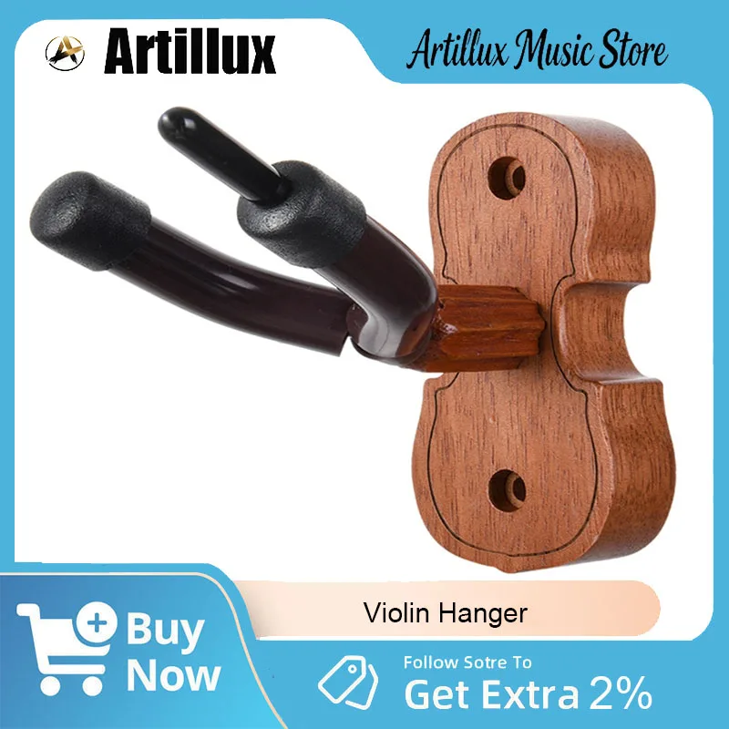 

Artillux Violin Hanger Professional Wood Music Instrument Wall Hook Non-slip and Easy Mounting for Violin/Viola Accessories