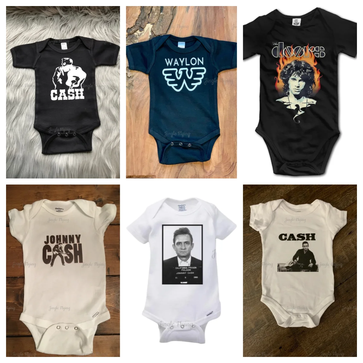 Country Baby Clothes Cute Legend Shirt Singer Johnny The Legend Inspired Mugshot Gerber Rock Band Baby Onesie Toddler-Bodysuits