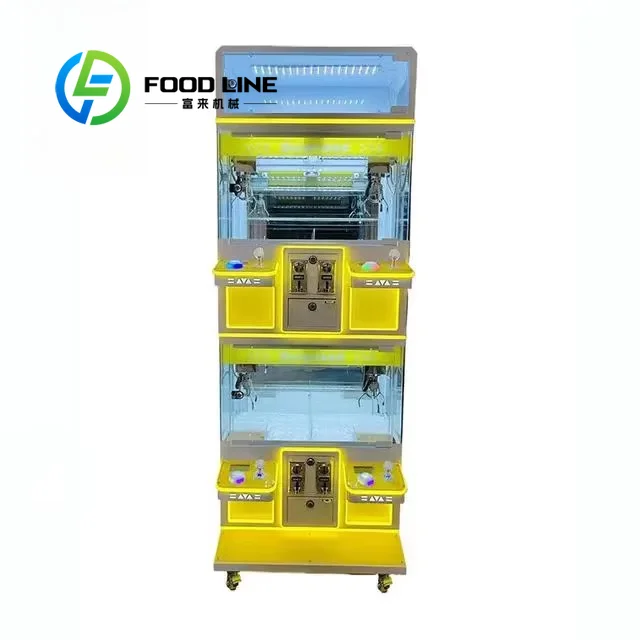 Mini 4-Player Claw Machine Kids Coin-Operated Amusement Cabinet with 4 Gift Toys Plush Grabber Crane Vending Game Machine