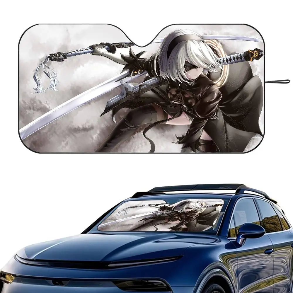

N-NieR A-Automata Автомобильный солнцезащитный козырек на лобовое стекло Складной трехслойный изоляционный солнцезащитный козырек от присоски Блоки УФ-лучей Солнце