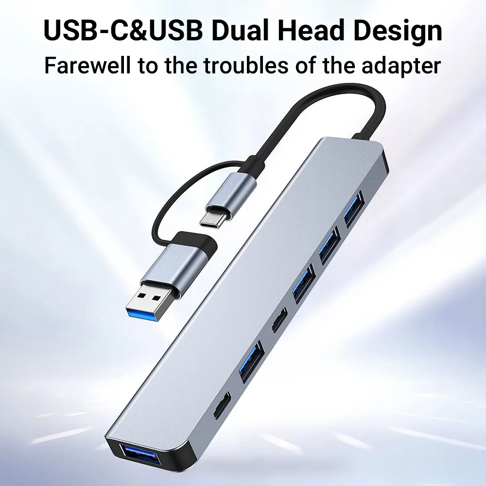 Docking Station Compatible With A Wide Range Of Tablets And Laptops Featuring USB-C Ports Mini Design Compact Adapter HUB-C027