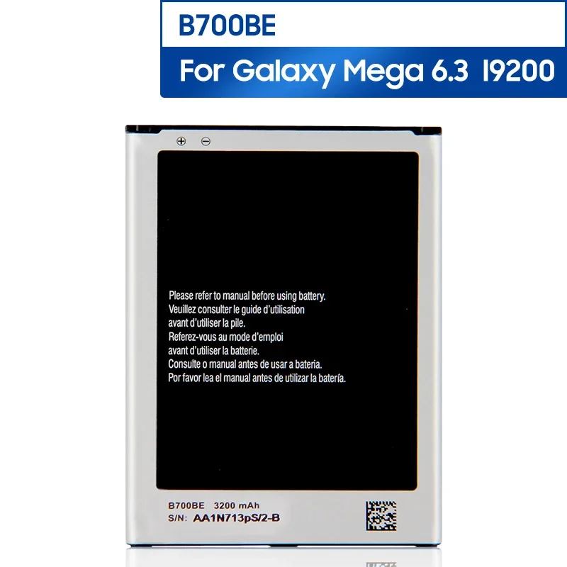 NEW Replacement Phone Battery B700BC For Samsung Galaxy I9200 Galaxy Mega 6.3 B700BE Rechargeable Battery 3200mAh