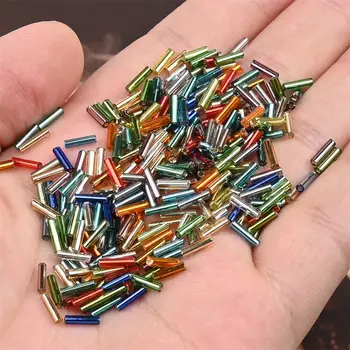 2x6mm 銀色細管珠 玻璃迷你日本珠 用於DIY手鍊首飾製作服裝配件 10 最佳銷售 管珠 - №3