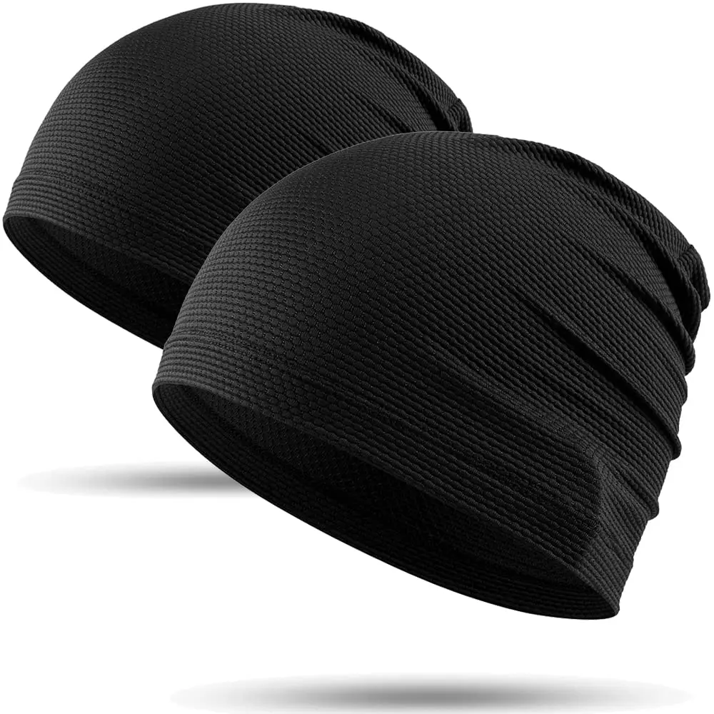 

2Pcs Cooling Skull Caps for Men & Women - Breathable 3D Mesh Running Caps for Cycling, Gym & Summer