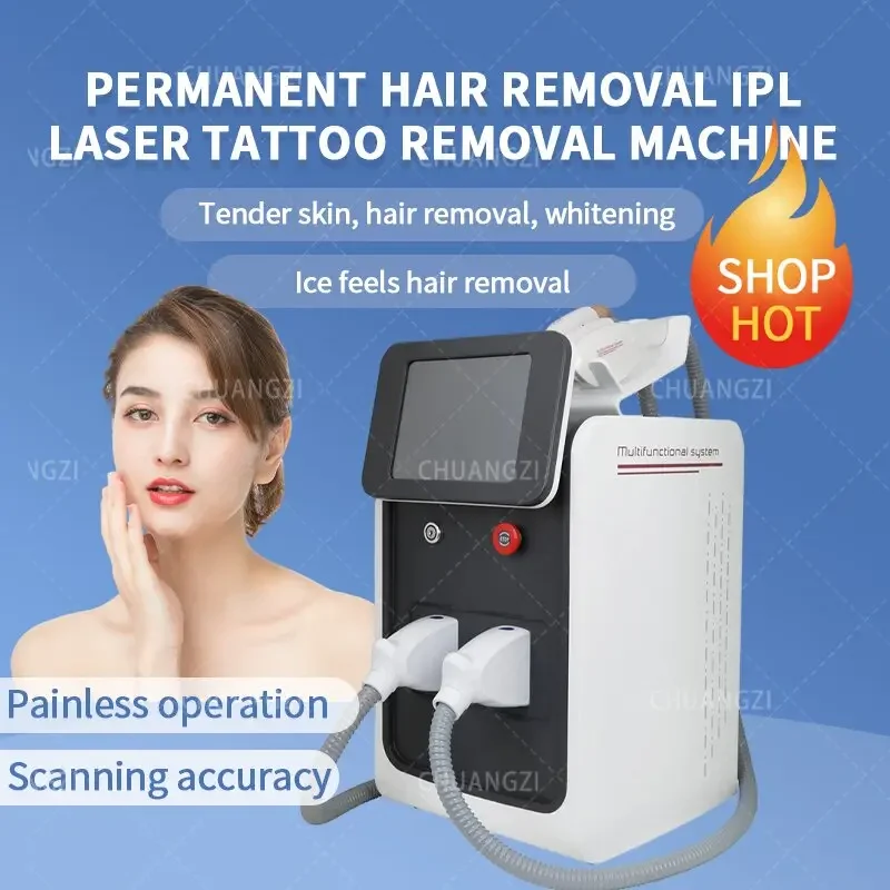 

Laser OPT IPL 3in1 Hair Removal Machine Portable ND Yag Laser Tattoo Removal Permanent Hair Removal Beauty Equipment