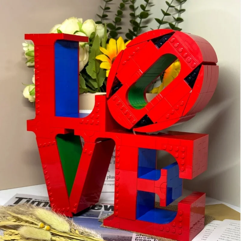 Dekoration kreative Montage Spielzeug Liebe Skulptur Kunst Modell Bausteine Bausteine Kinder