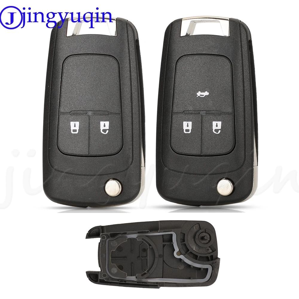 jingyuqin 10pcs 2/3 Buttons Flip Folding Remote Car Key Shell Case For Chevrolet Cavalier Aveo 2020 Fob HU100 Blade Key