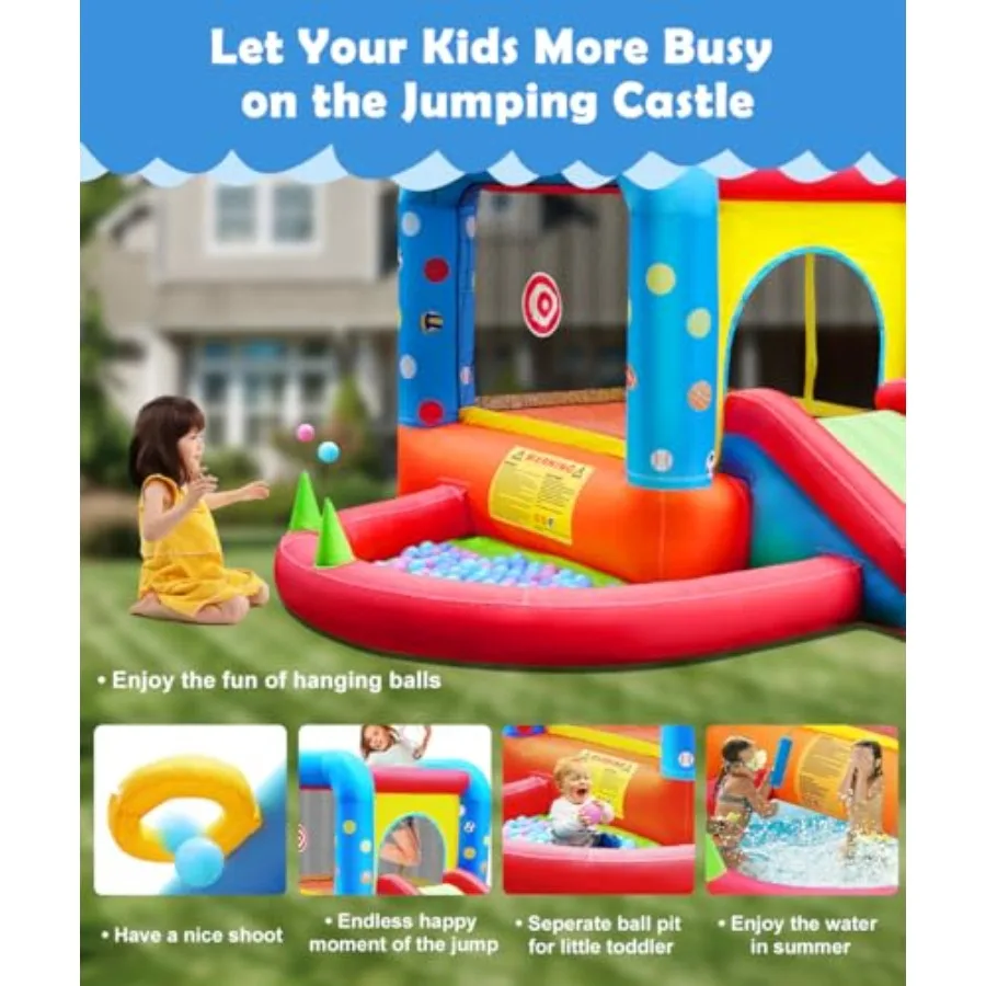 Opblaasbaar springhuis kasteel glijbaan uitsmijter voor springen buiten en binnen feest baby achtertuin water jumper speelgoed met ventilator ba