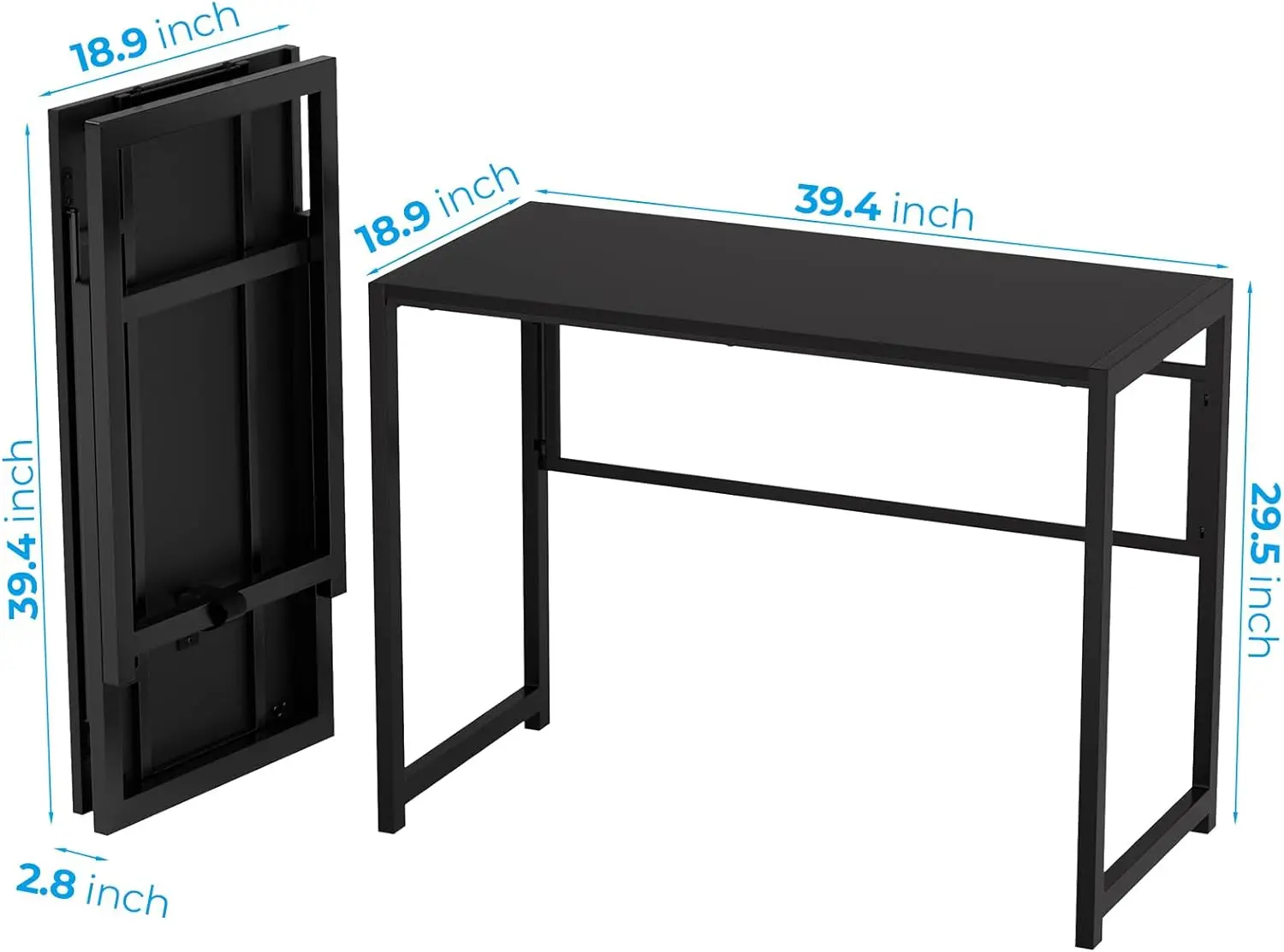 Greenforest-Klapp schreibtisch für kleine Räume, 39,4 Zoll kleiner Computer tisch ohne Montage für das Home Office, platzsparender Klapptisch