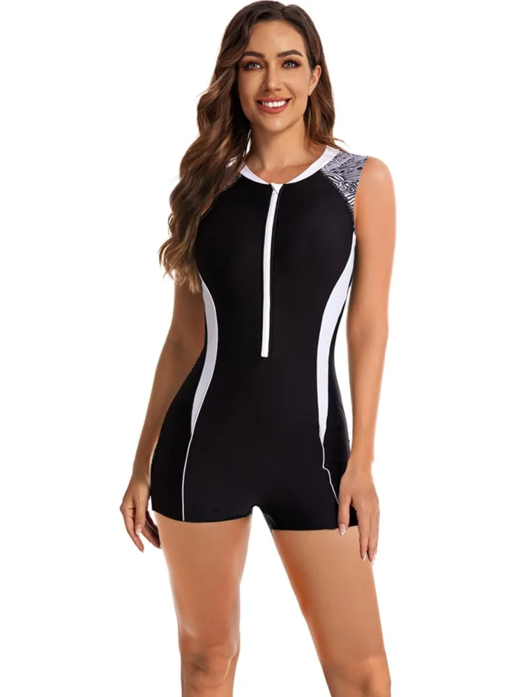 

2025 Surfing Sport Swimsuit Sleevesless Women One Piece Swimsuit Swimwear Print Monokini Bathing Suit Tropical Bodysuit Female