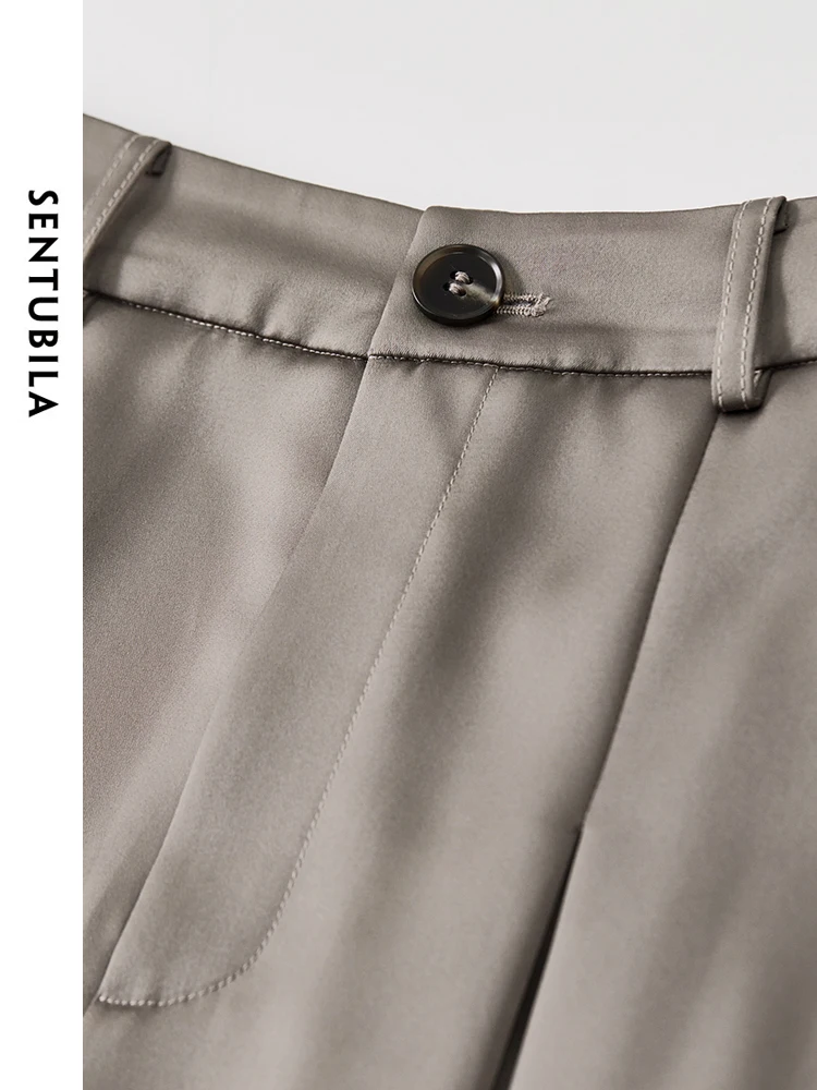 SENTUBILA Wide Leg Dress Pant Women 2024 Summer Commuter Full Length Comfort Straight Loose Trousers Female Clothing 142K53952