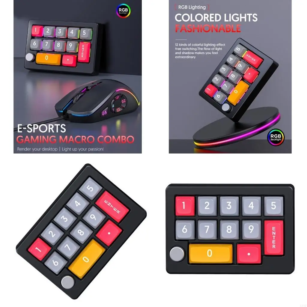 

896F Compact 13Key Programming Mechanical Numeric Keyboard for Gaming/Working