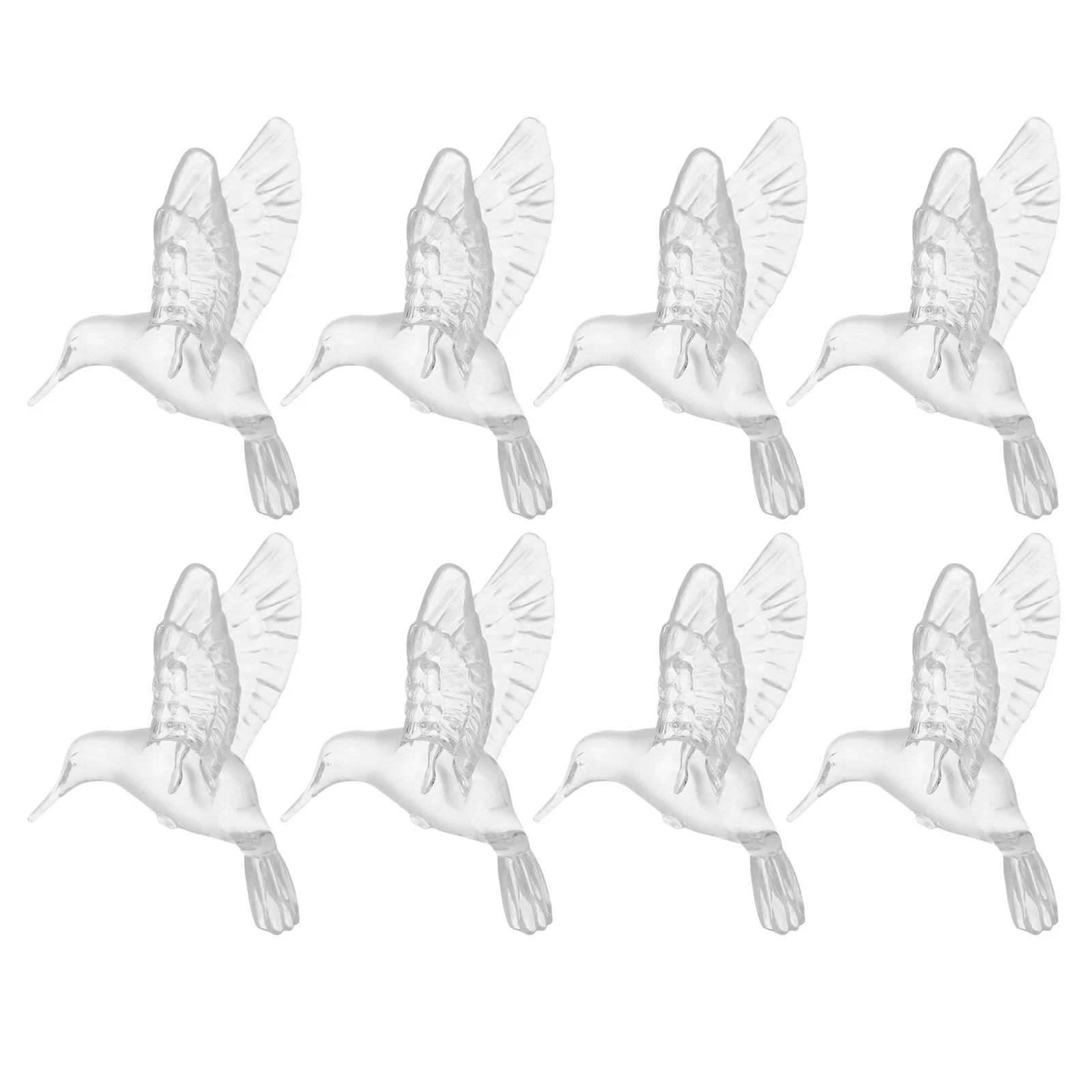 8Pcs Acrylic Hummingbird Hanging Ornaments Transparent Pendants for DIY Wedding Tree Party Home Decor Home Flying Birds Decor