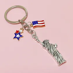 keychain york Car Decoration American Flag Keychain New York Liberty Statue Souvenir Key Chain