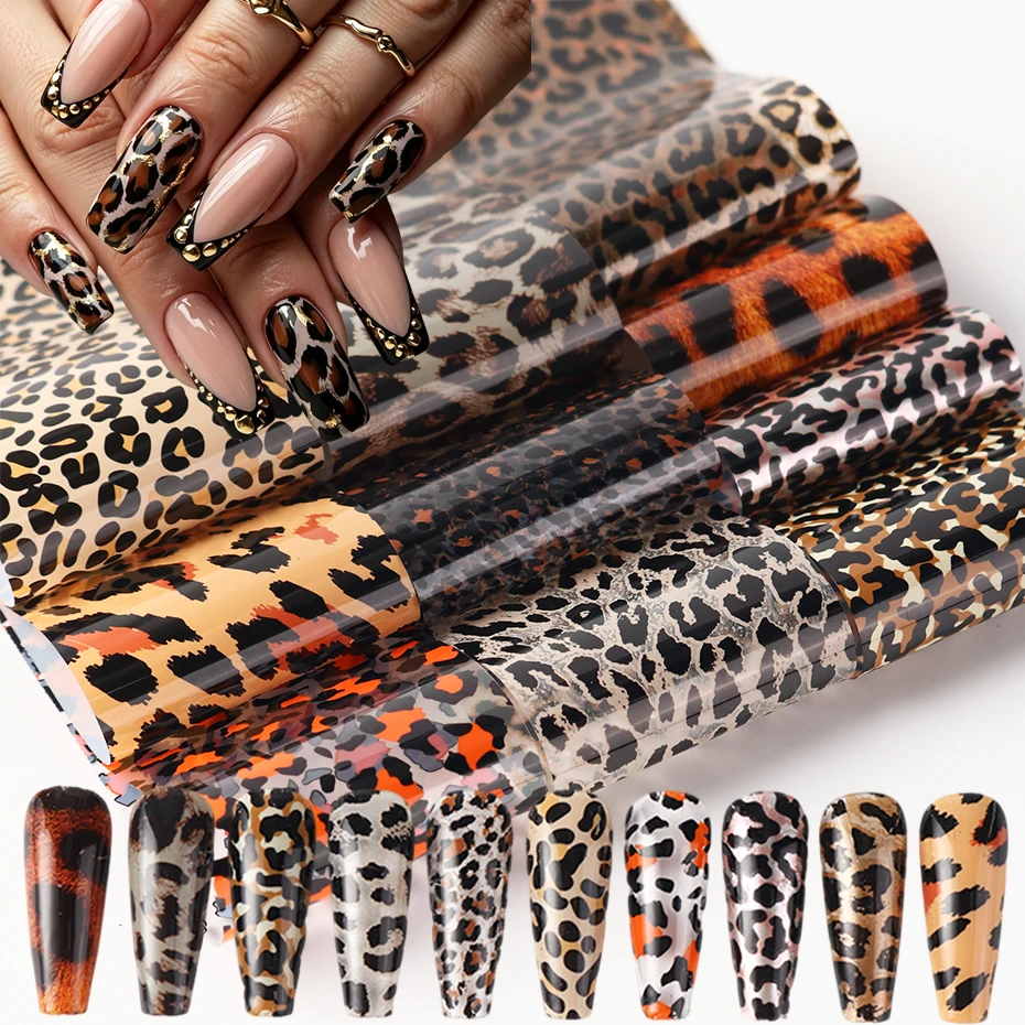 Zestaw 10 szt. kolorowych foli – Nail Art Leopard recenzja i cena
