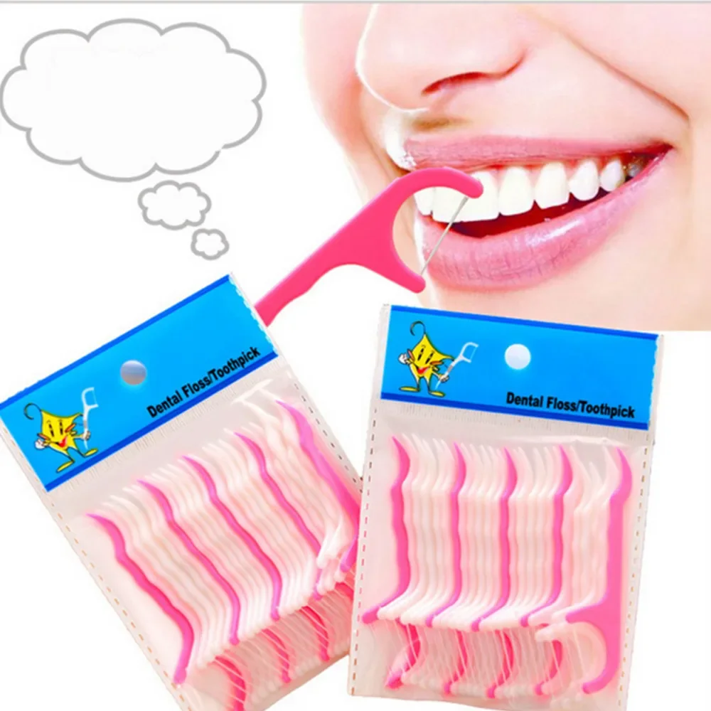 50Pcs/Set Dental Bleaching Interdental Brush Clean Teeth Stick Plastic Toothpicks Floss Pick Oral Hygiene Dental Floss