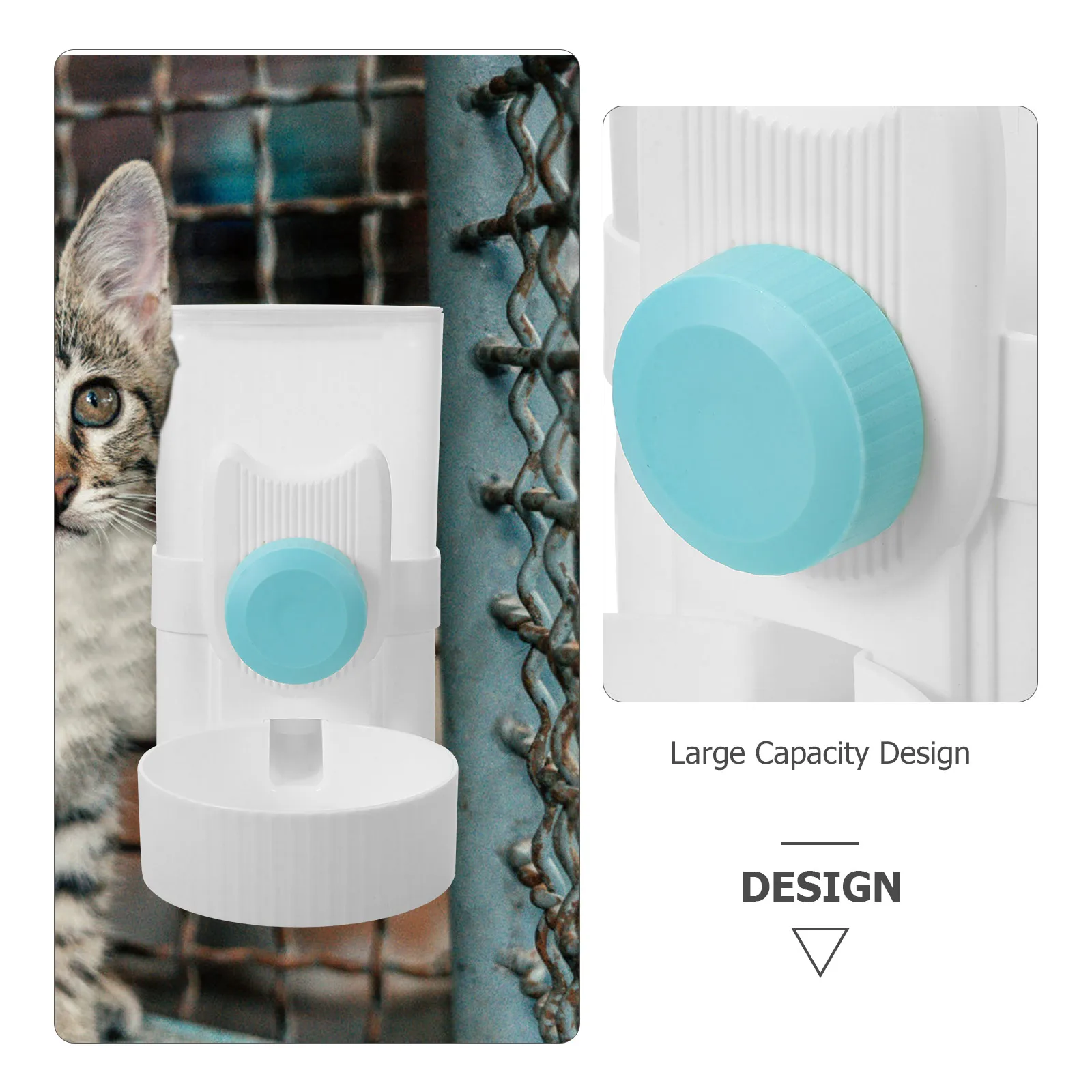 

Pet Water Fountain Automatic Feeder Dispenser for Dogs Cats Puppy Bottle Cage Wire Space 2-6cm Sealed No Leak Healthy Pet