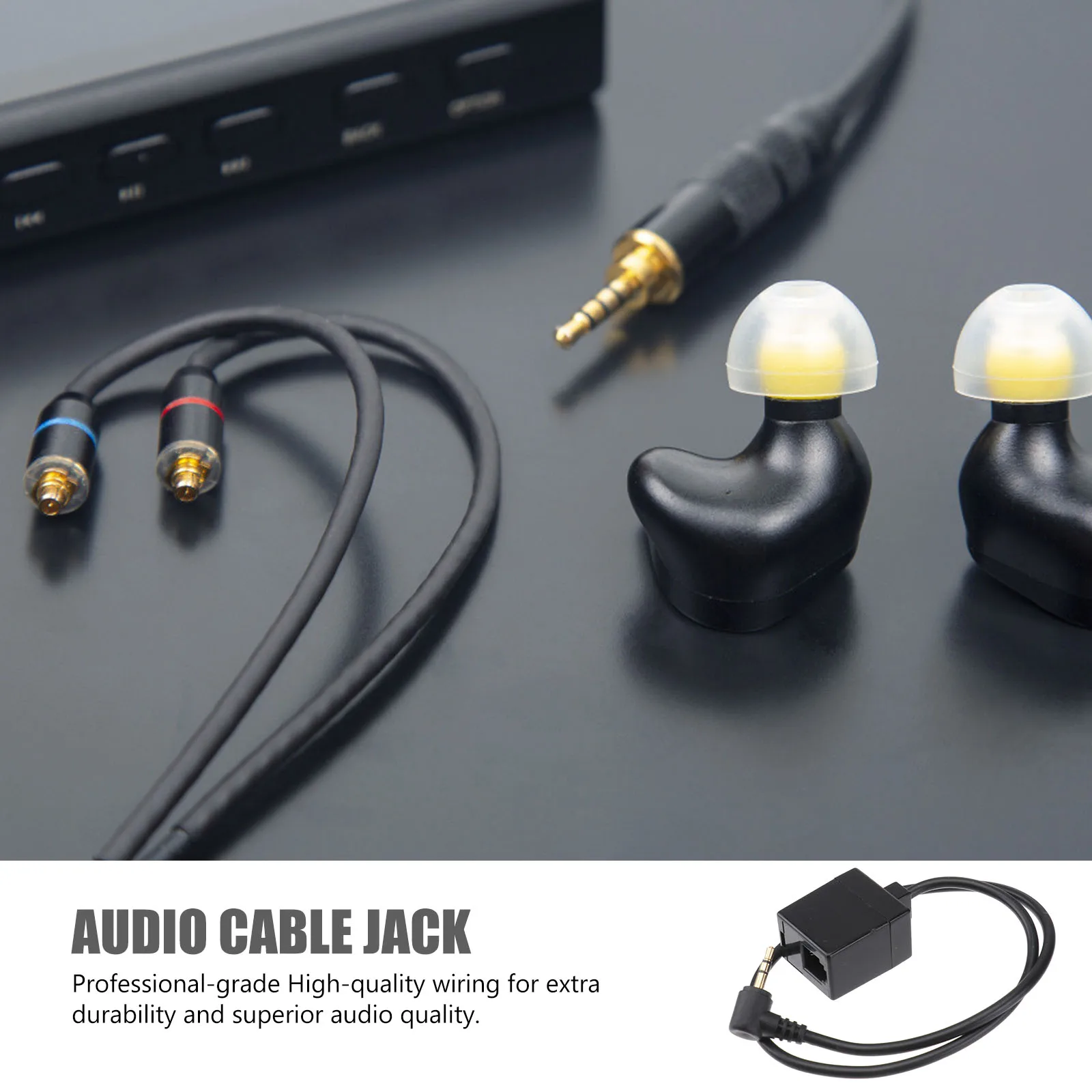

2.5mm Stereo Jack to Rj9 6p4c Audio Cable Adapter Durable PVC Shell Headphone Connector Support Charging Voice Call Volume