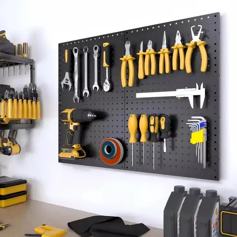 Tool Pegboard Metal Perforated Board Wall Storage And Display Rack Home Shelving Hardware Tool Storage Perforated Pegboard