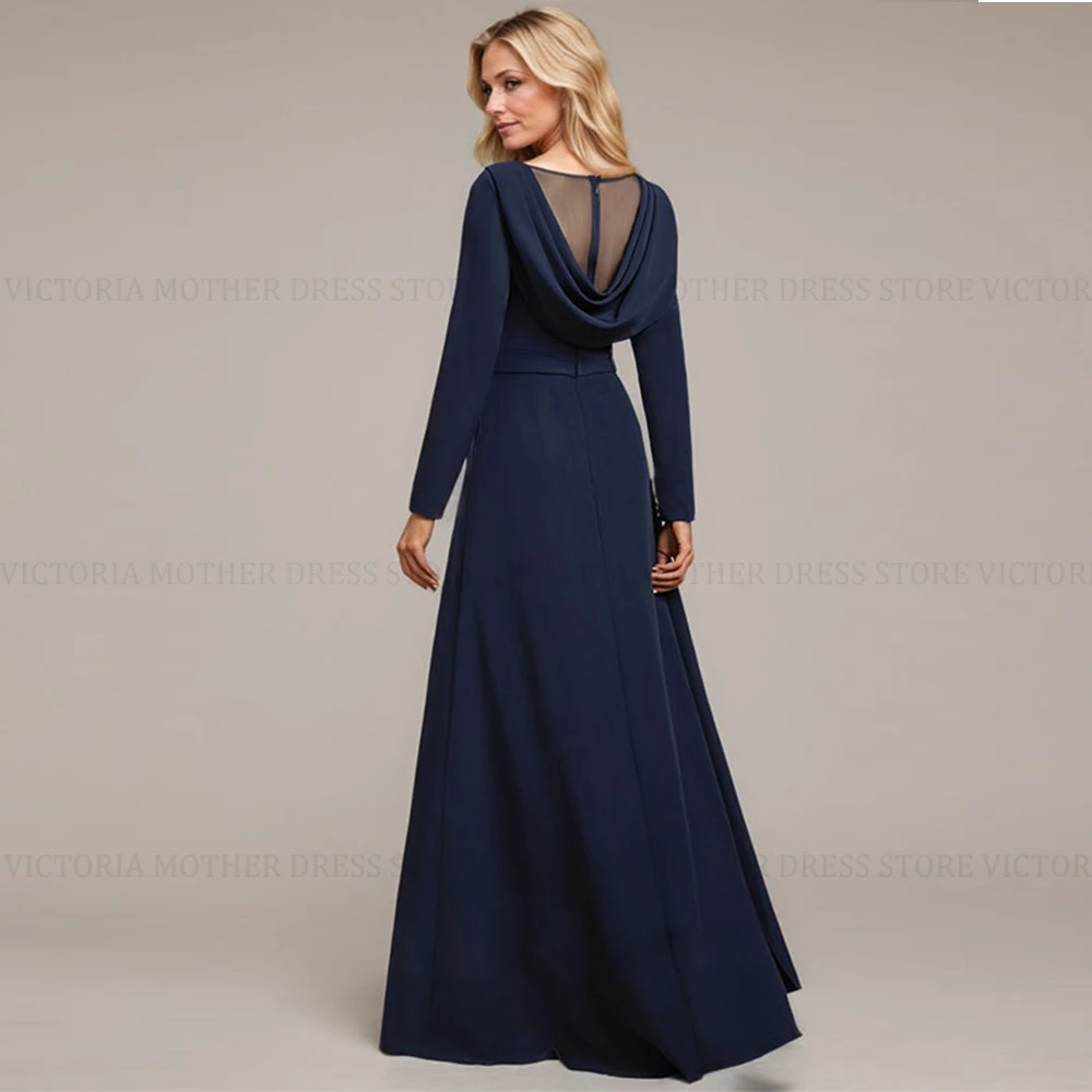 VICTORIA Elegant Mother of the Bride Dress 2025 Customized A-line V-Neck Long Wedding Guest Party Gowns Pleated Appliques Sequin