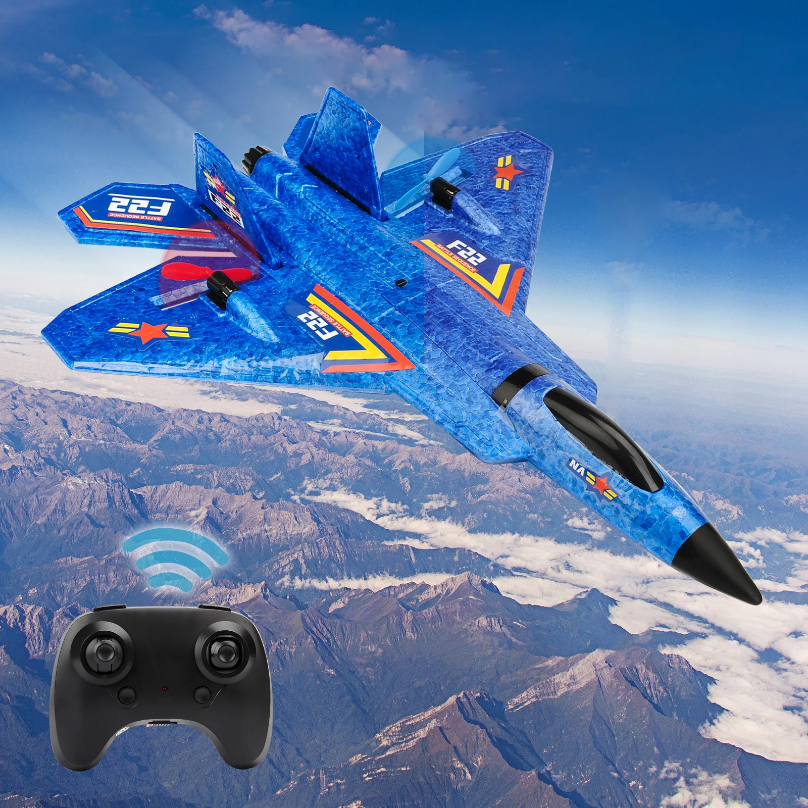 F22 Raptor RC Segelflugzeug 2,4G 2CH Ferngesteuertes Flugzeug Mit LED-Lichtern Handwurf-RC-Flugzeug Spielzeug für Kinder Geschenke