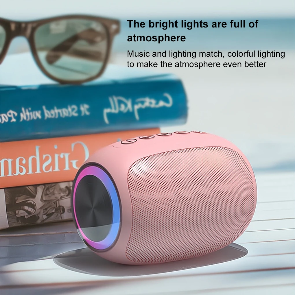 سمّاعات بلوتوث 360 °   مكبر صوت لاسلكي محمول بصوت ستيريو مع وضع راديو يدعم تشغيل بطاقة TF