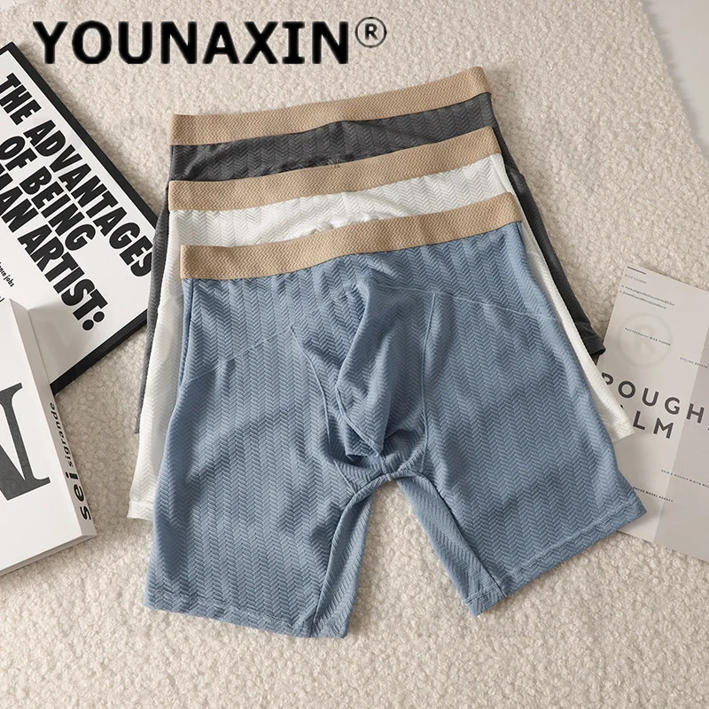 5 Pieces Big Size Men's Long Leg Boxer Briefs Underwear Gym Training Fitness Sexy Shorts Sports Underpants Quick Dry  M L XL 2XL