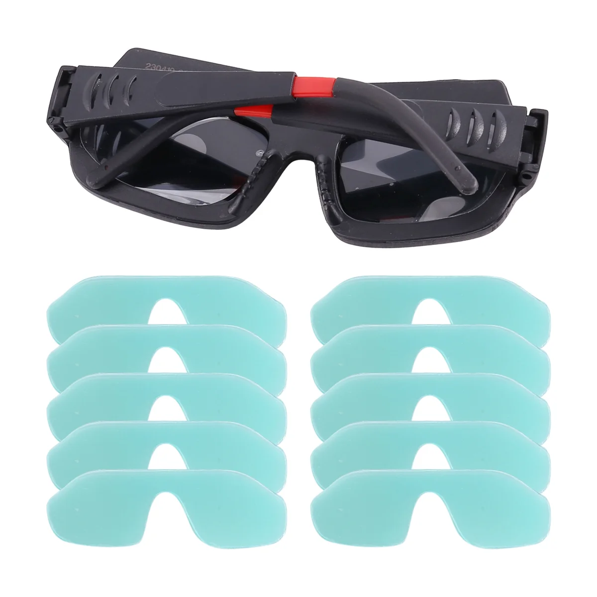 Auto Darkening Welding Goggles Anti-Scratch Large View Welder Glasses for Plasma Cut with 10 Pcs