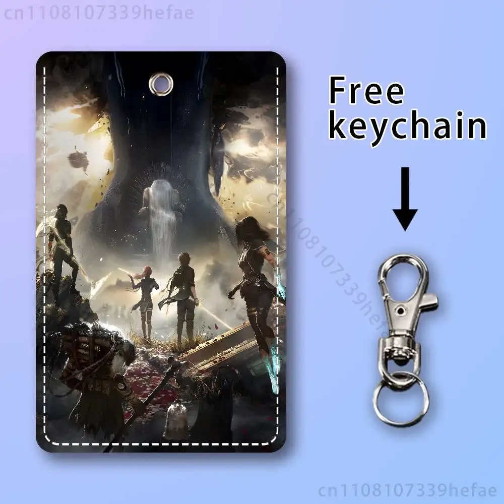 C-Clair O-Obscur Expedition 33 Rectangle Card Case Keychain Access Card Bag Key Tag Ring Leather Card Holder Key Ring Access - view 3